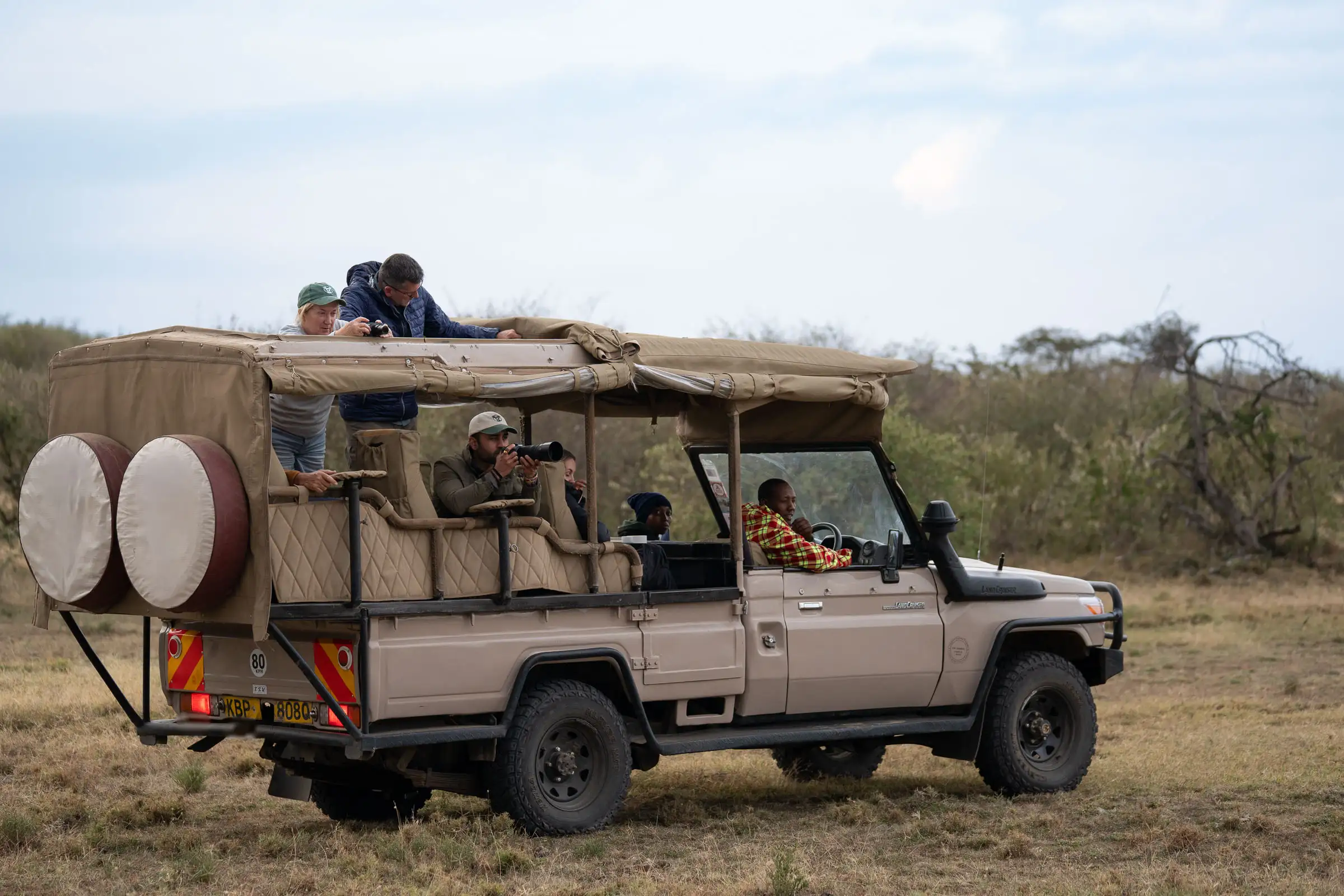 Open-sided safari vehicle in the Maasai Mara